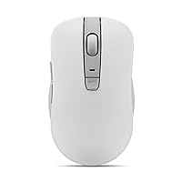 Bluetooth Silent Mouse (WL300) - 5 Button Computer Mouse with Silent Left & Right Click – Sculpted Grip, Microsoft Swift Pair, Up to 1600 DPI (White)