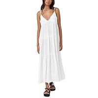 Women's Classic Tiered Midi Dress - White | Large