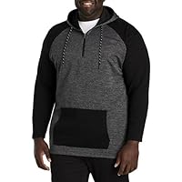 True Nation by DXL Men's Big and Tall 1/4-Zip Colorblocked Hoodie