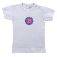 Hudson Baby Personalized Initial Tee Top B, Girl, Pink/Violet