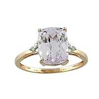 Kunzite Cushion Shape Natural Non-Treated Gemstone 10K Rose Gold Ring Birthday Jewelry for Women & Men