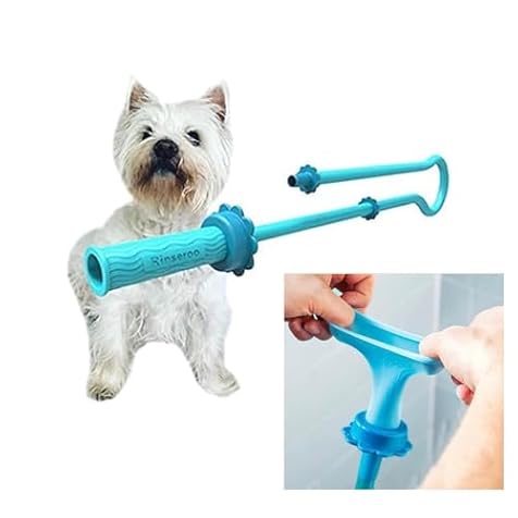 Rinseroo Slip-On Dog Wash Hose Attachment - for Shower & Sink up to 4” Wide. Water Hose Attachment, Handheld Shower Sprayer/Washer, Shower Attachment for Pet Bathing, No-Install, 5-Foot Hose