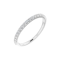 Platinum Band Ring Natural Diamond Cushion 6x6mm SI2 si3 G h 0.2 Carat Polished 1/5 Size 7 Jewelry Gifts for Women