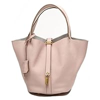 Purses and Handbags for Women Genuine Leather Small Bucket Bag Satchel Ladies Stylish Lock Design Soft Shoulder Bags