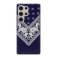 jjphonecase R3357 Navy Blue Bandana Pattern Case Cover for Samsung Galaxy S24 Ultra