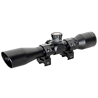 TRUGLO TRU-Brite Xtreme 4X32mm Compact Water-Resistant Shock-Resistant Fogproof Hunting Scopes with Rings, Red/Green Illuminated Reticle or Mil-Dot Range Reticle