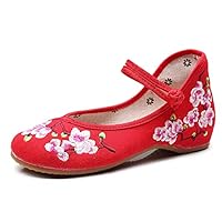 Chinese Flower Embroidered Women Canvas Ballet Flats Cotton Casual Ballerinas for Ladies Comfort Teachers Shoes