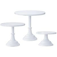 HBlife 3 Pcs Cake Stand, White Cake Stand Set Disc Diameter 8