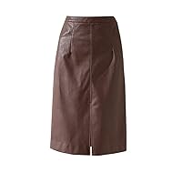 High Waist Long Skirts Women Fashion Vintage Solid Color All-Match Ladies Elegant A-line Skirt (Color : D, Size : XL Code)