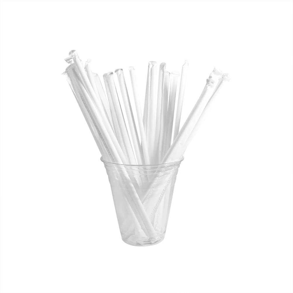 Straws Disposable - BPA-Free Straws - Clear Plastic Straws Individually Wrapped - Restaurant Style Straws - A Fantastic Eco Friendly Alternative to Plastic Drinking Straws (7³/4'' - 300Pcs)