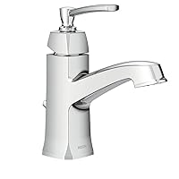 Conway Chrome One-Handle Single Hole or Centerset Bathroom Faucet with Drain Assembly, WS84923