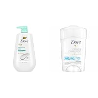 Dove Body Wash with Pump Sensitive Skin Hypoallergenic 30.6 oz and Clinical Protection Antiperspirant Deodorant Original Clean Antiperspirant For Women 1.7 oz