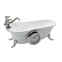White Bath Tub Desk Clock