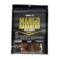 Pepper Joe’s Mango Habanero Beef Jerky – Premium Beef Jerky Brisket Cuts Covered with Spicy Habanero Peppers, Mango, Lime, Honey, and Brown Sugar - 3 Ounces