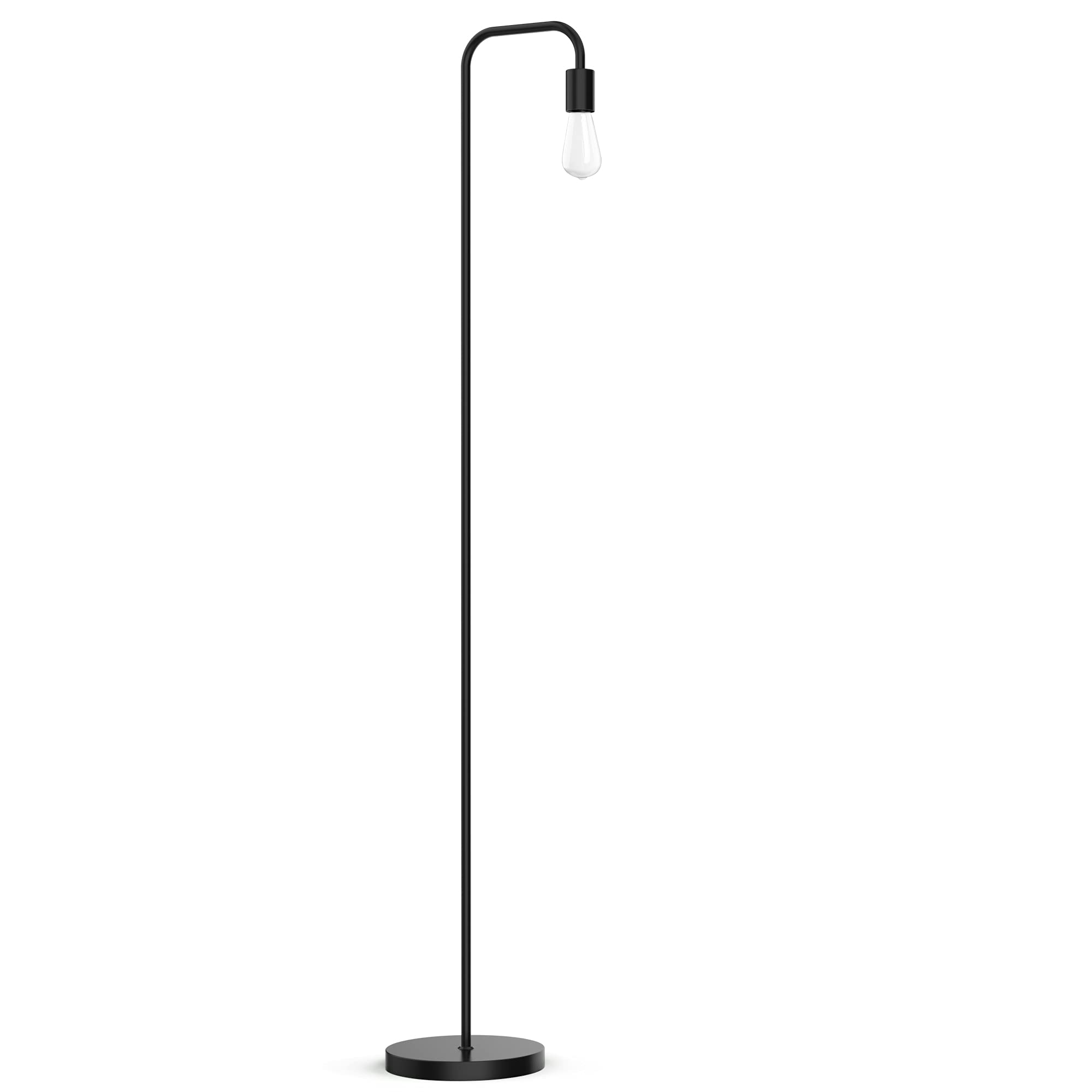 Floor Lamp, Industrial Floor Lamp, Led Light Bulb Included, in-line On/Off Foot Switch, Fits for Living Room, Bedroom, Near Window, Matte Black