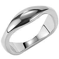 Jude Jewelers Stainless Steel Irregular Shape High Polished Classic Simple Plain Wedding Band Ring