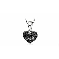 Dazzle Touch 2Ct Round Cut Diamond Heart Shape Cluster Pendant With Chain 14K White Gold Finish