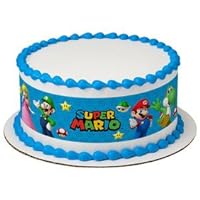 Whimsical Practicality Super Mario Bros Game on Edible Icing Image Cake Border Strips