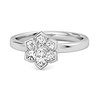 MOONEYE Daisy Flower Moissanite Diamond 925 Sterling Silver Women Wedding Ring Women Jewelry