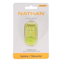 Nathan NS5113 Visibility LED Light Series Battery Operated Waterproof Life Waterproof Straw Light 2.0 Night Safety Clip On Battery Operated Safety Yellow for Running, Walking, Jogging, Walking, Trail
