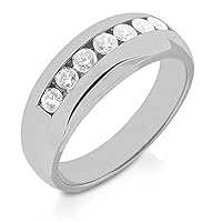 1.00 ct. Mens Round Cut Diamond Wedding Band Ring