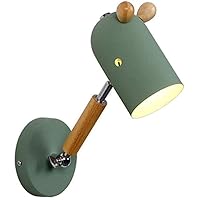 Wall Sconces Wall Lamp Bedside Nordic Fawn, Wrought Iron Swivel Wall Fitting .Light, Children's Room Bedroom Modern Wall Sconces Macaron E27,Green