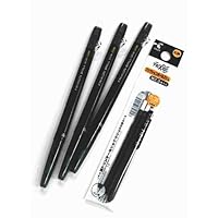 Frixion Ball slim Retractable Erasable Gel Ink Pens,fine Point, 0.38 Mm - Black Ink- Value set of 3 & 3 Gel Ink Pen Refill Pack