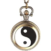 Chinese Style Pocket Watch Taoism Tai Chi Logo Bronze Quartz Pocket Watch