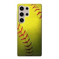 jjphonecase R3031 Yellow Softball Ball Case Cover for Samsung Galaxy S24 Ultra