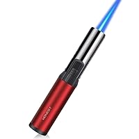 Blow Torch Refillable Torch lighter hand Tool Indoor and outdoor using camp BBQ Portable Torch lighter without gas (Red A)
