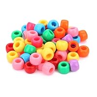 Adabus 200pcs Acrylic Solid Mix Color Round Beads Plastic Solid Color Beads DIY Accessories Clothing Loose Beads Large Hole df3sd