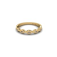 0.08ct Diamond Ripple Link Ring in 14KT Gold April Birthstone Rings Valentine Anniversary Birthday Jewelry Gifts for Women Girls