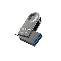 Lexar E32C 64GB Type-C USB Flash Drive, USB-A&USB-C 3.2 Gen 1 Dual Drive OTG 100MB/s Read, Thumb Drive Swivel Design Jump Drive for USB 3.0/2.0, Memory Stick for Android Smartphone, Laptop, PC