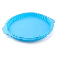 10 inch round nonstick cake mold, silicone pizza toast cookie mold, air fryer silicone - baking pan(blue-30.9*25.3*3cm) 2 pieces