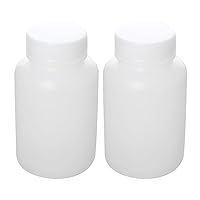 Othmro 2Pcs 150ml Plastic Empty Lab Cylindrical Chemical Reagent Bottle, Wide Mouth Laboratory Reagent Polyethylene Bottle, Sample Sealing Liquid Storage Container for Food Store White Translucent