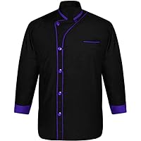 MIRISHQModeling Men's Black Chef Jacket Multi Colours in CLR and Cuff Chef Coat
