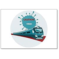 Train - Caution. Virus. - Warning About the Spread of Viral Infections Illustration Fridge Magnet