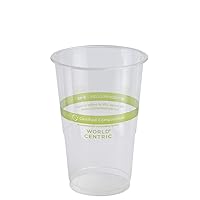 100% Compostable Cups by World Centric, Made from Ingeo PLA, for Cold Drinks, Clear, 9 oz (Pack of 2000)
