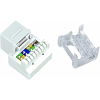 Allen Tel AT55-15 Category 5e Jack Module, White, 1 Port, T568-A/B, Termination 4 Pair 26 To 22 Unshielded Twisted Pair Cable, 8 Position, 8 Conductor
