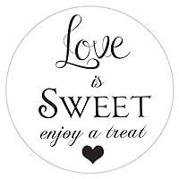 1.9 Inch Love is Sweet Enjoy a Treat Stickers Wedding Favors 60 Labels