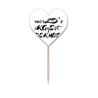 World's Okayest Deskmate Graduation Season Toothpick Flags Heart Lable Cupcake Picks