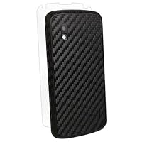 BodyGuardz BZ-ACBN4-1112 Carbon Fiber Armor Stylish Skin Full Body Protector for Google Nexus 4 - 1 Pack - Retail Packaging - Black