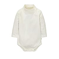 CuteOn Baby Unisex Cotton Long-Sleeve Bodysuits Solid Turtleneck Onesies