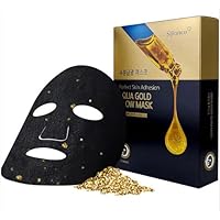 Perfect Skin Adhesion AQUA Gold Glow Facial Mask Sheet For Korean Skincare 24K Gold with Plum Vita E, 10 Sheets