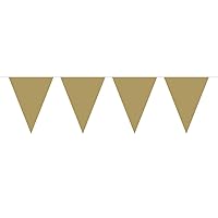 Bunting Gold 10m with 15 Flags, Triangle Plastic