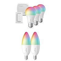 Sengled Zigbee Smart Light Bulbs Starter Kit Multicolor 3 Pack with Smart Switch Bundle with Sengled Zigbee Smart E12 Candelabra Light Bulbs Color Changing, Compatible with Alexa, 2 Pack