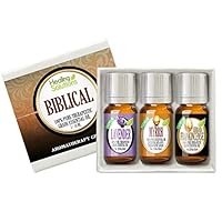 Biblical Set 100% Pure Therapeutic Grade Aromatherapy Essential Oil Gift: Myrrh Frankincense Lavender