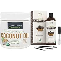 Organic Coconut Oil 16 oz + Organic Castor Oil Bundle