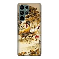 jjphonecase R2181 French Country Chicken Case Cover for Samsung Galaxy S22 Ultra