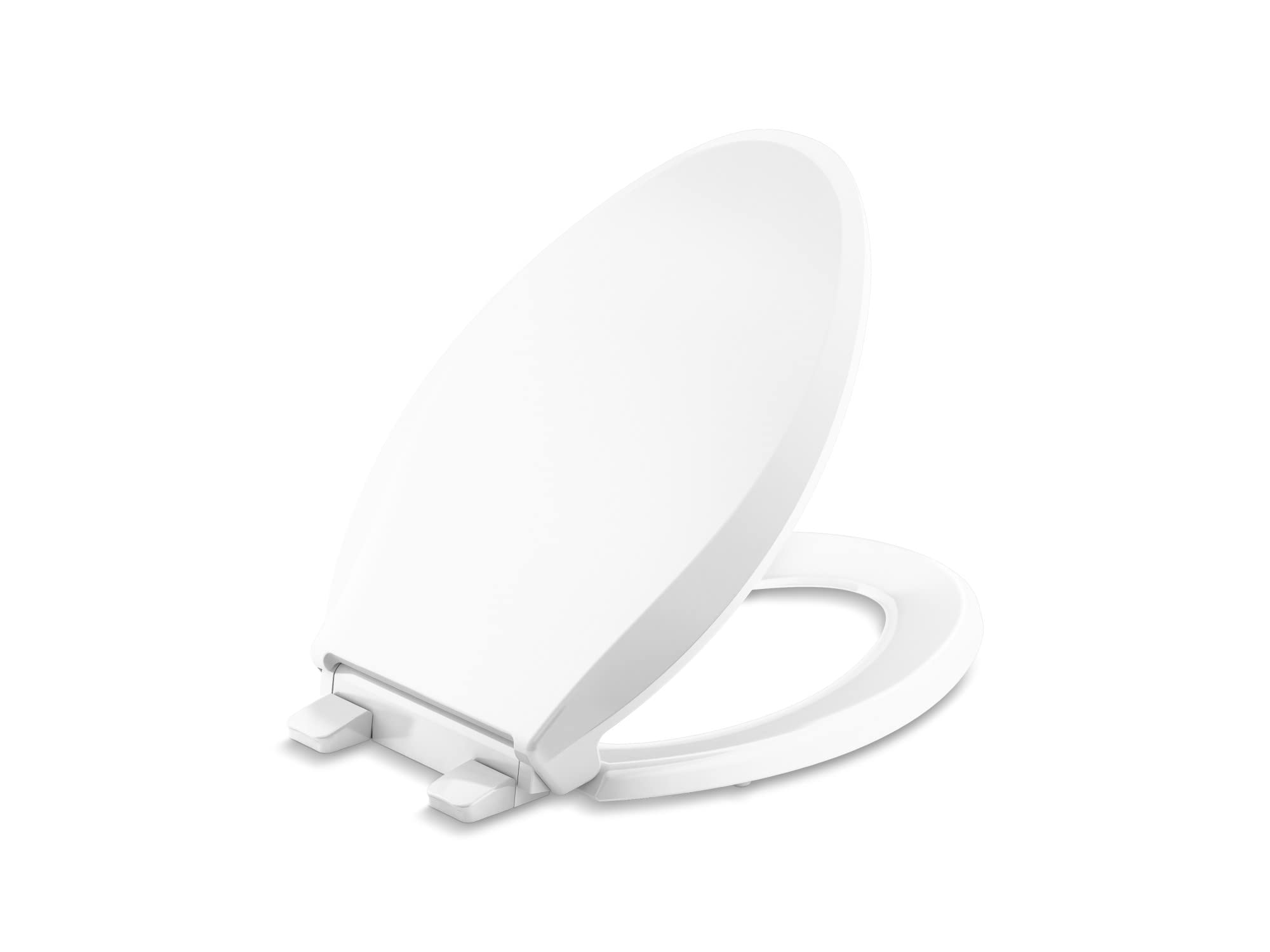 KOHLER 4636-RL-0 Cachet ReadyLatch Elongated Toilet Seat, Quiet-Close Lid and Seat, Countoured Seat, Grip-Tight Bumpers and Installation Hardware, White
